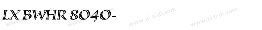 LX BWHR 8O4O字体转换